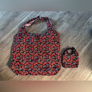 Hello Kitty red bow print reusable shopping eco bag